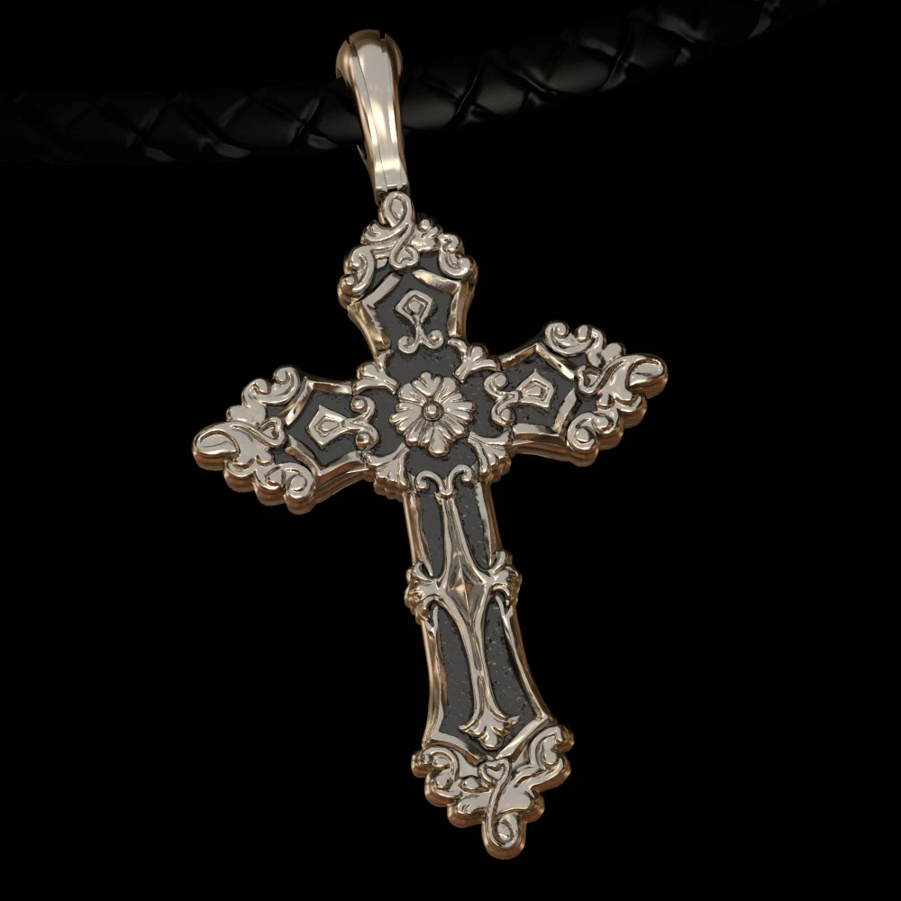 

Metal Catholic Cross Necklace European and American Men's Hip Hop Necklace Religious Jesus Jewelry Personality Accessories