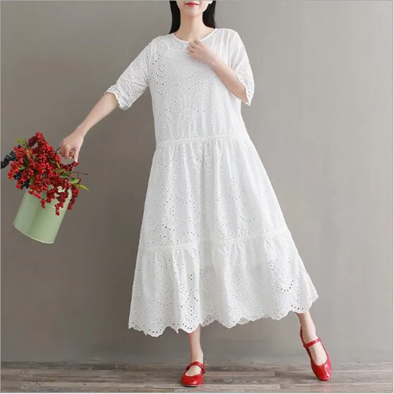 Весеннее и летнее платье 2020 новое женское белое длинное лолиты с коротким