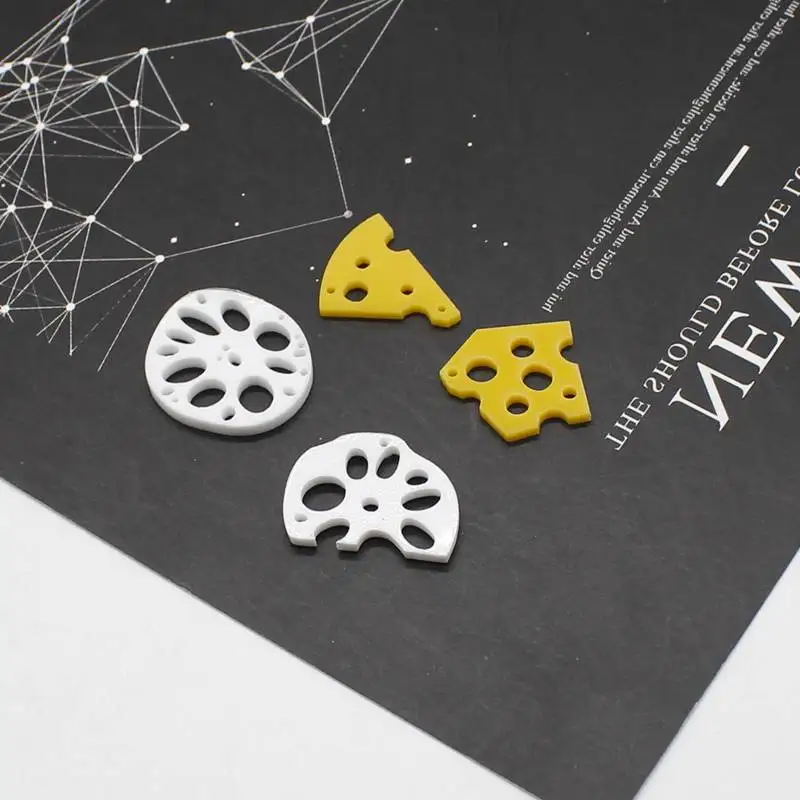 

10pcs geometric fun cream cheese cheese lotus root acrylic jewelry earrings DIY handmade jewelry accessories