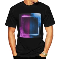 fashion men printed t shirts futuristic neon light frame custom t shirt streetwear black s