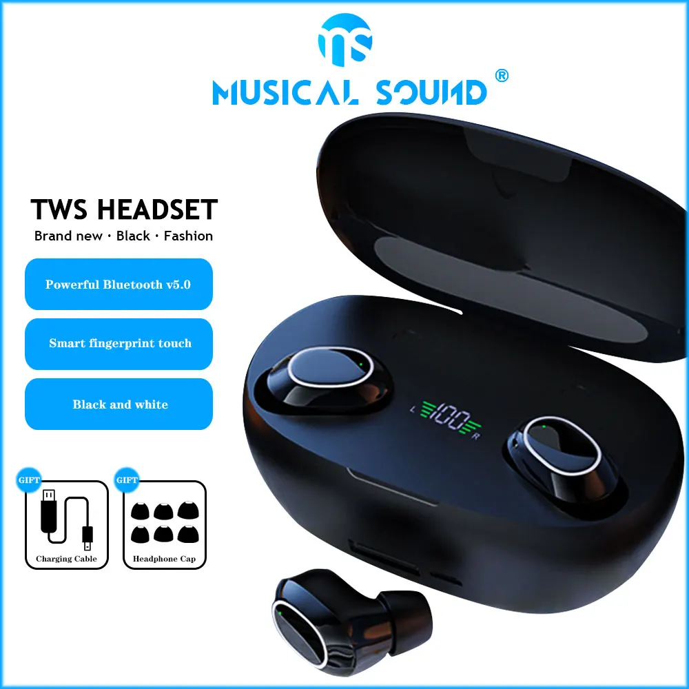 Беспроводные Bluetooth-наушники Ms Tws с сенсорным экраном 2021 дюйма и шумоподавлением |