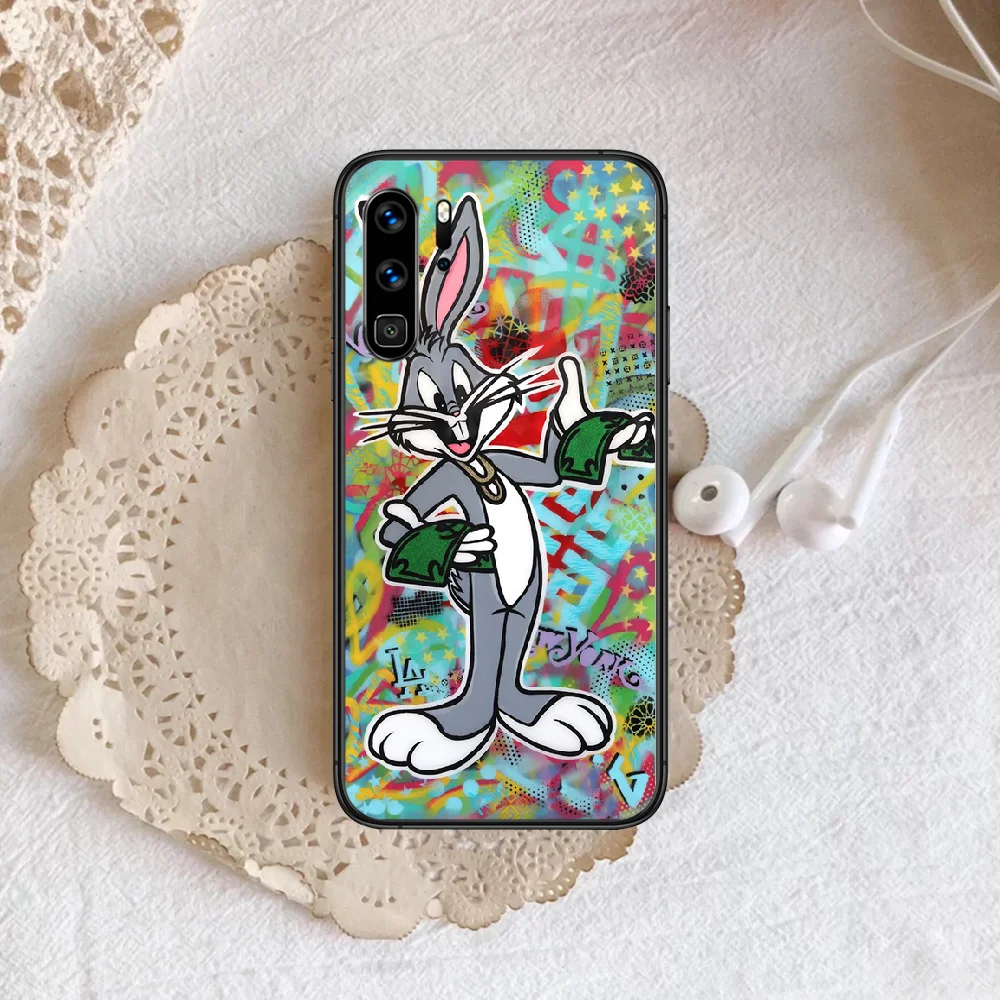 

Cartoon Bugs Cute Rabbit Phone Case For Huawei P Mate 10 20 30 40 Lite Pro smart Z 2019 nova 5t black Etui Pretty Shell Painting