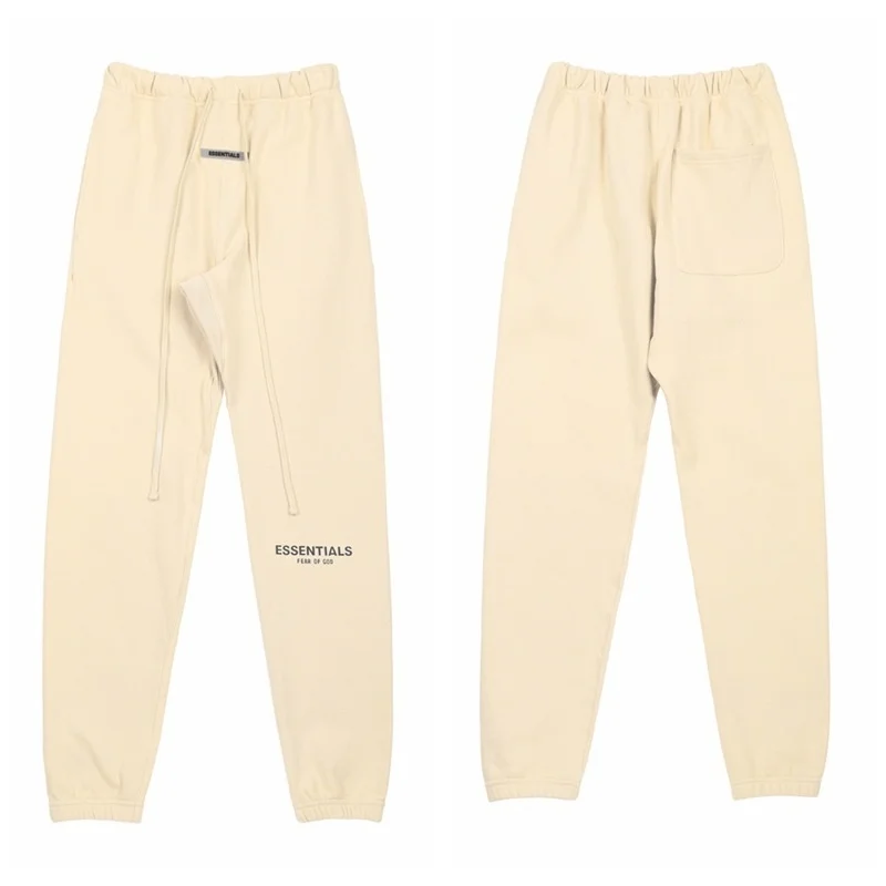 

black ins high street new double line drawstring hem Plush pants casual pants