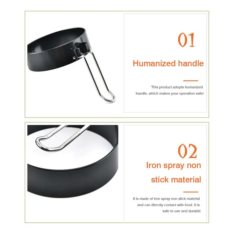

Iron Omelette Mold with Handle Round Pancake Baking Mold Eggs Frying Mould Kitchen Cooking Tool