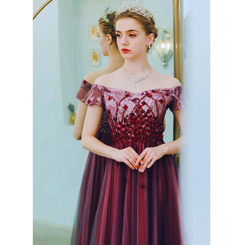 SSYfashion Новый вырез лодочкой с открытыми плечами на шнуровке до пола Длина длинные