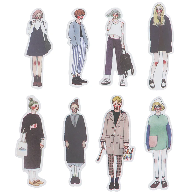 

Cute Girls Stickers Craft Diary Album Phone Computer Seal Stickers Decorative Sticker Scrapbook Craft Diary Album Sticker