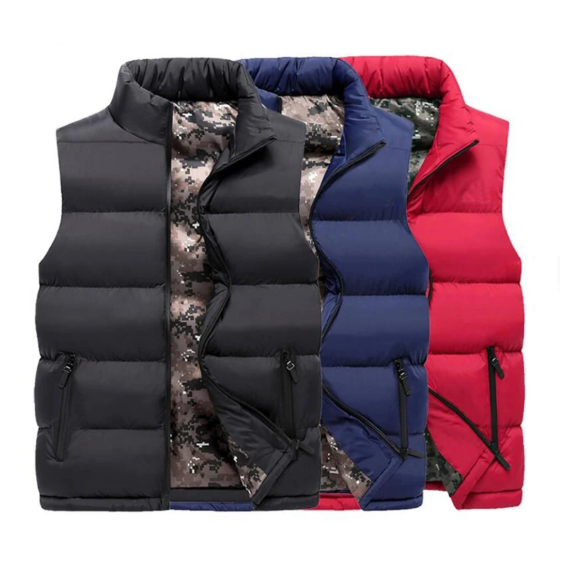 

Mens Jacket Sleeveless Vest Winter Fashion Casual Slim Coats Brand Clothing Cotton-Padded Men's Vest Men Waistcoat Big Size 8XL