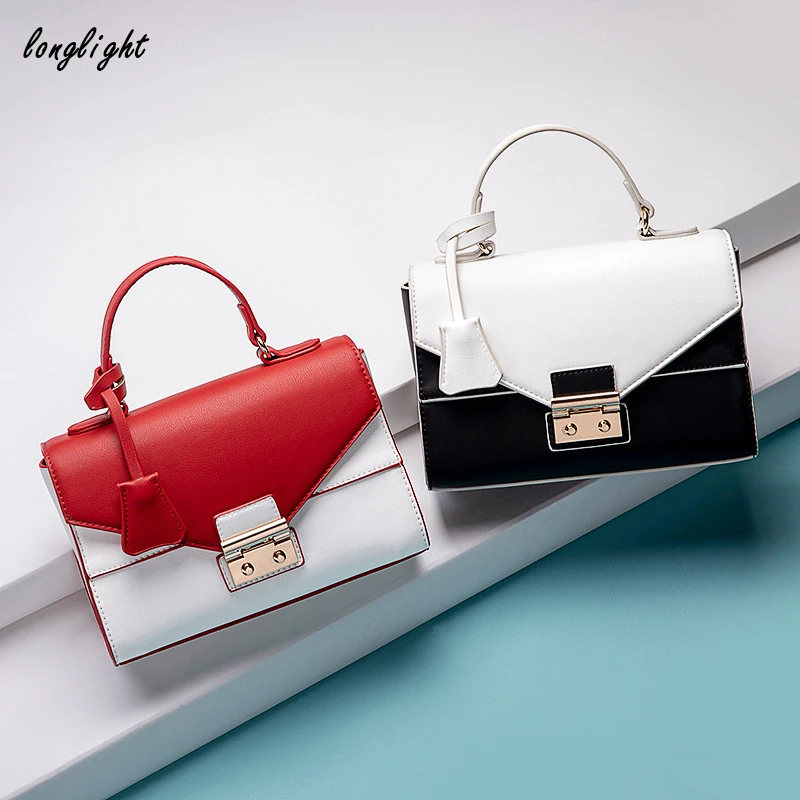 Контрастных Цвет сумка через плечо женская минималистическая Сумочка Изящные