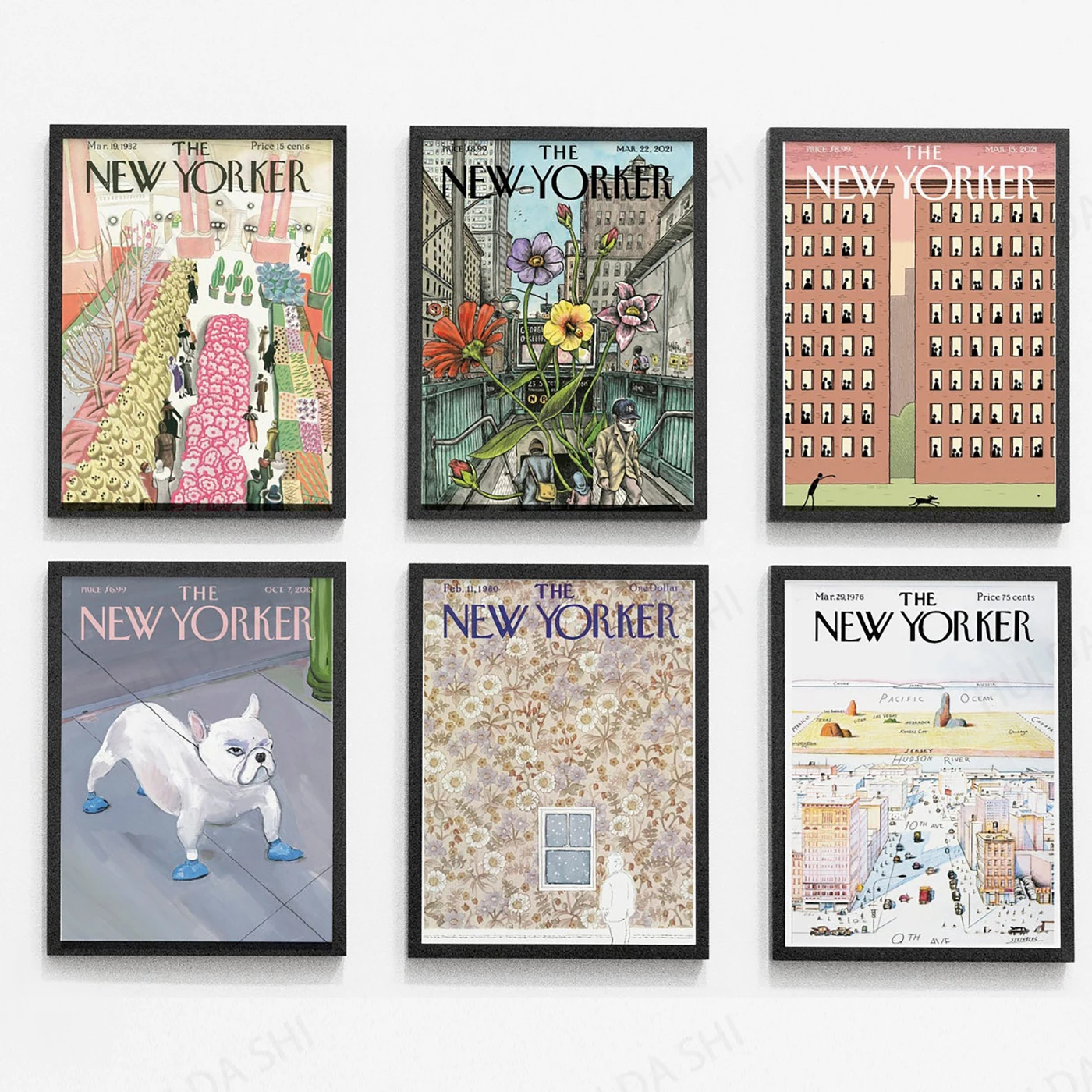 

New Yorker Magazine Vintage Multipack Prints, Canvas Poster, Retro, Vintage Art, Gallery Wall, Magazine Prints, 90's, 80's