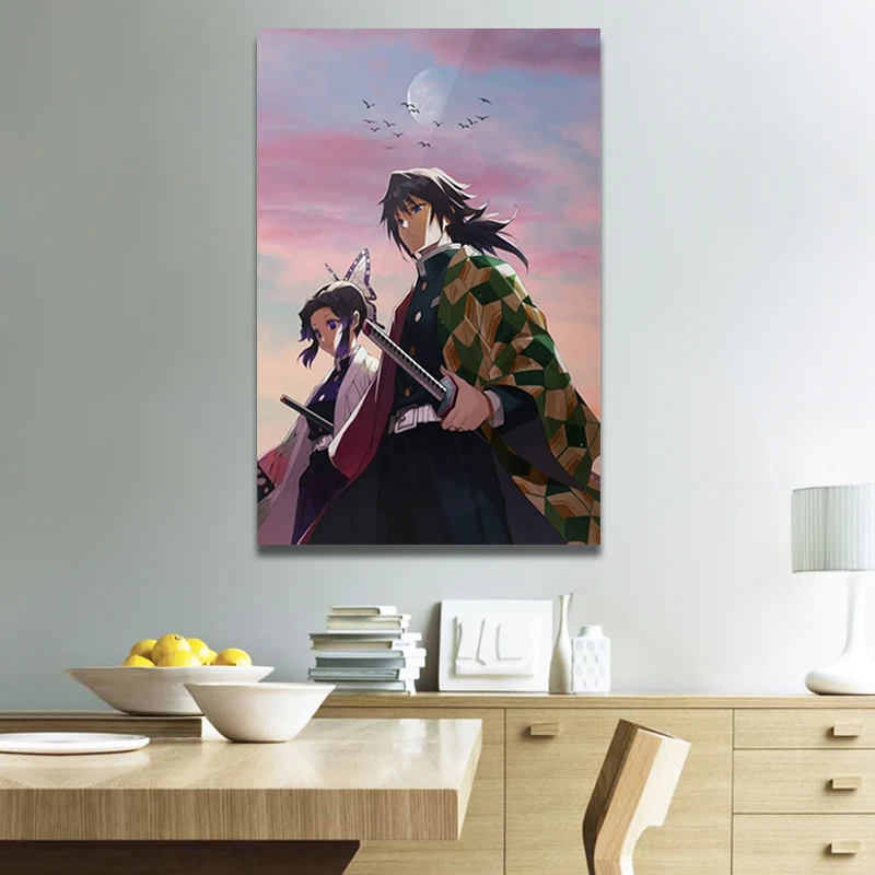 

Giyu Tomioka Shinobu Kocho Kimetsu no Yaiba Anime Decoration Prints Home Decor Canvas Dorm Bedroom Painting Wall Art Poster