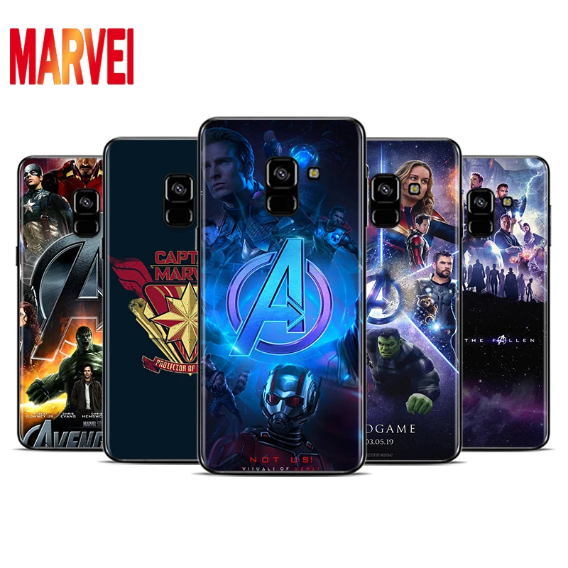 

Hot Marvel Avengers Soft TPU For Samsung Galaxy A8 A9 A7 A750 A6 A5 A3 A6S A8S Star Plus 2016 2017 2018 Black Phone Case