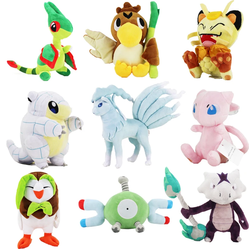 Аниме плюшевая игрушка для питомца Mew Meowth Ninetales Marowak Sandshrew Dartrix Flygon Magnemite xiaoth 'd мягкие куклы животных подарок для детей