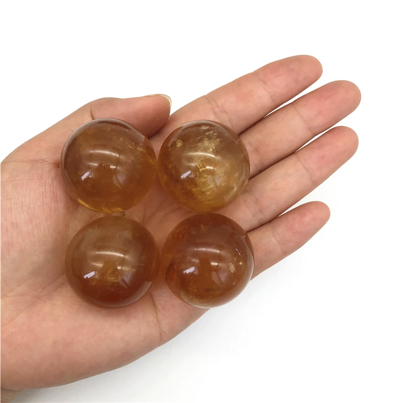 Натуральный цитрин кальцит кварцевый кристалл шар исцеляющий драгоценный