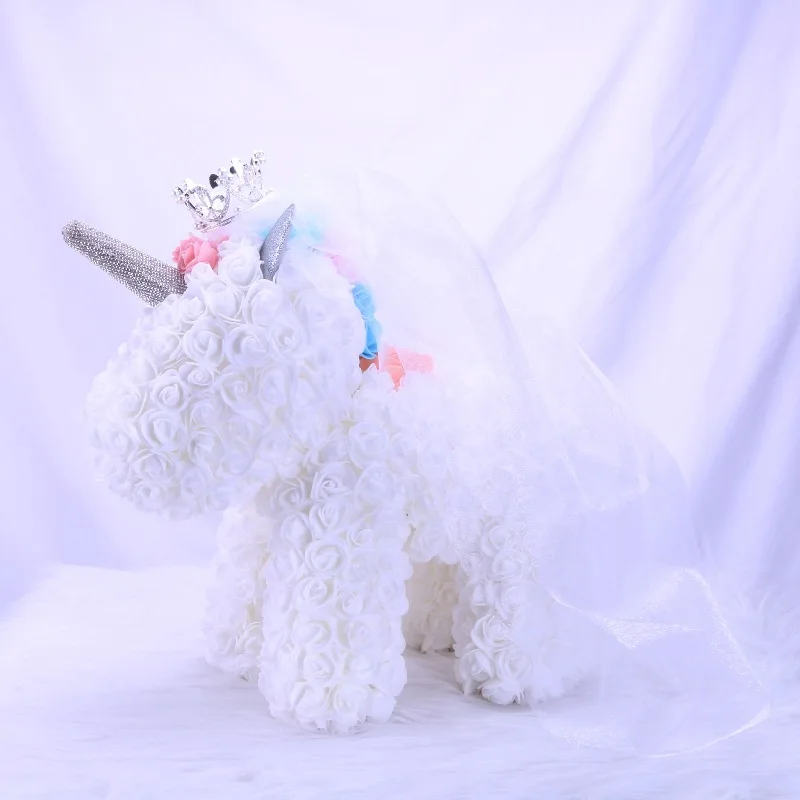 Дропшиппинг розовая корона цветок Единорог Пены Искусственный Цветок игрушка