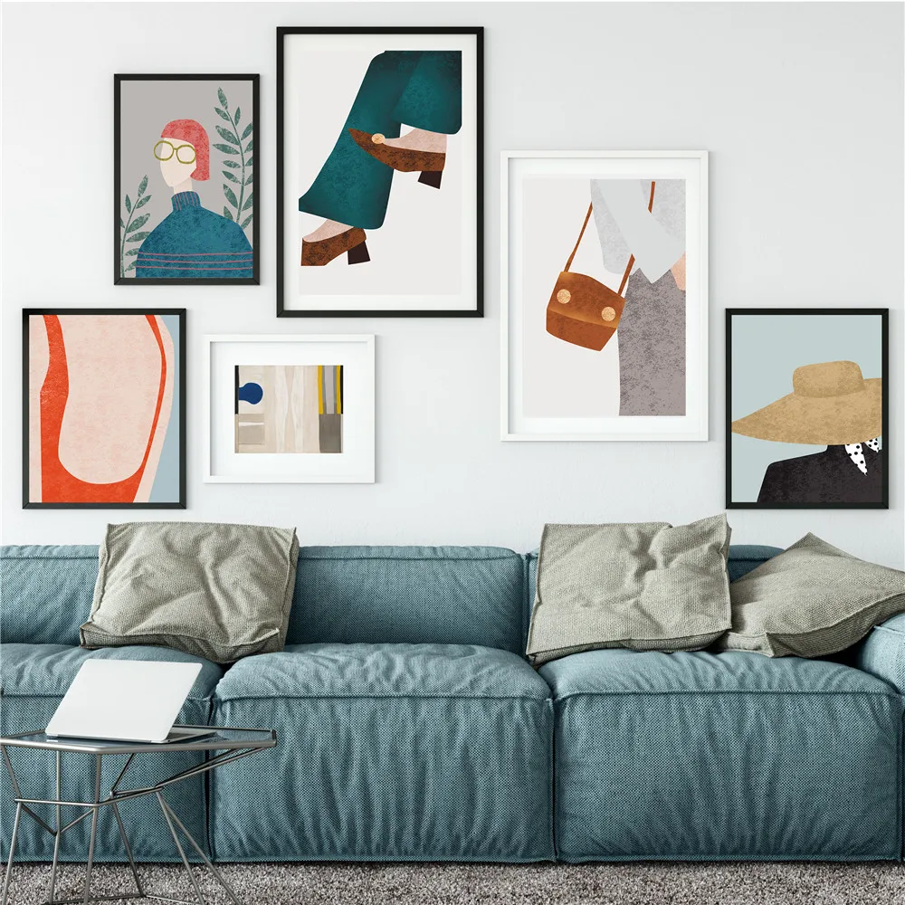 Холст постер из шелковой ткани мультфильм Современная Красота шопинг стильный