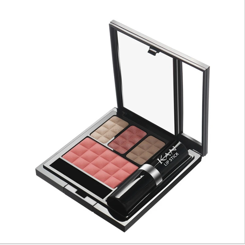 Набор теней для век горячая Распродажа 3 цвета румяна помада комбинация