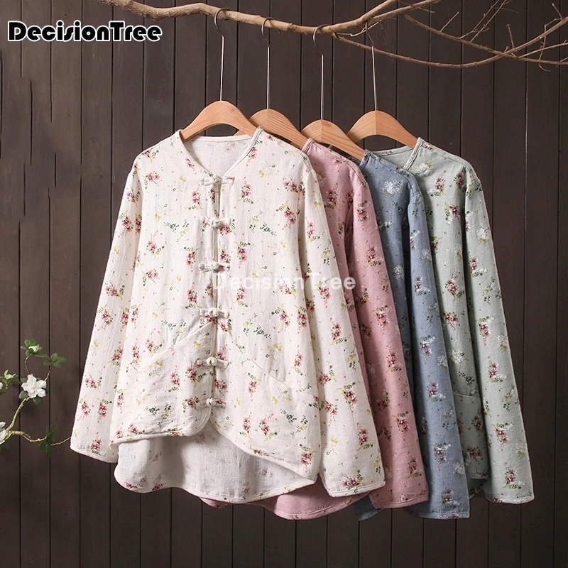 Традиционное китайское кимоно для женщин кардиган блузка рубашка с цветами