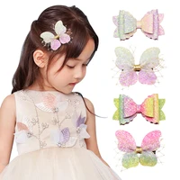 1pcs child girls hairpin cute butterfly hair clips glitter barrettes 4 colors hair claw pins accessories hair styling tool