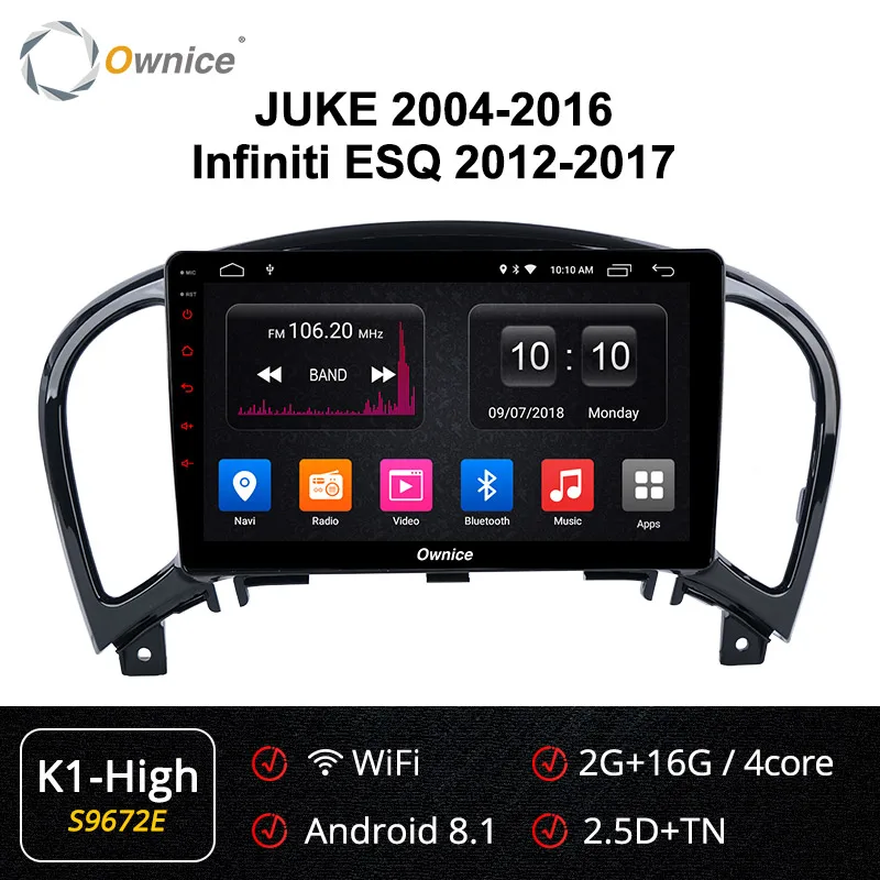 Ownice Android 9,0 360 Panorama автомобильный dvd-плеер gps k3 k5 k6 для NISSAN JUKE 2004- автомобильный радиоприемник с навигацией gps 4G LTE SPDIF - Цвет: S9672 K1-High