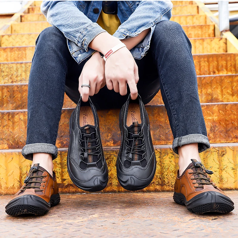 

Handmade Genuine Leather Men Shoes sping autumn Business fashion Men Casual Shoes Brand Shoes Men 2019 New Fashion Sneakers