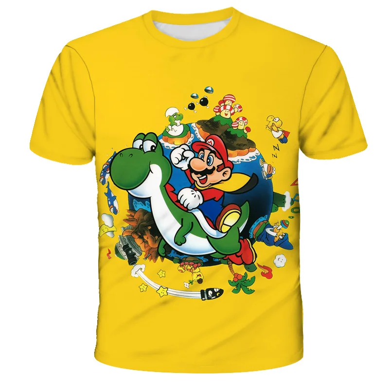 

Kids Short Sleeve Super Mario Cartoon Printed 3D T-Shirts Fashion Boys Girls Fashion T Shirt Tops 4-14 Years Children Clothes