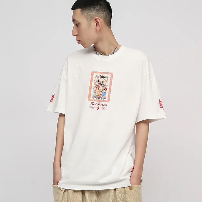 Оригинальная футболка с принтом в стиле хип-хоп коротким рукавом мужская летняя