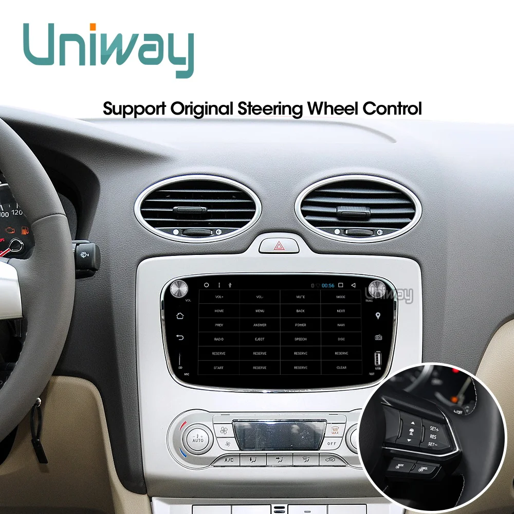 Uniway ALFKS7071 2G+ 32G android 8,1 автомобильный dvd для focus ford mondeo ford kuga ford S-MAX c-maxcar радио