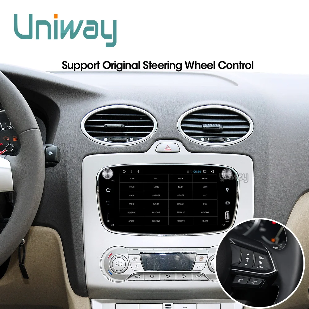 Uniway ALFKS7071 2G + 32G android 8 1 автомобильный dvd для focus ford mondeo kuga S MAX C MAXcar радио|car dvd|car - Фото №1