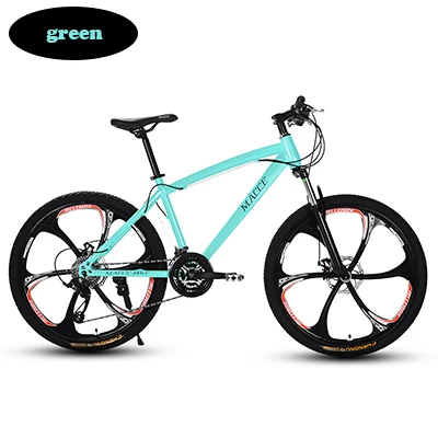Горный велосипед MTB 21/24/27 Скорость двойной дисковый тормоз 26 дюймов и студенток одного колеса переменной Скорость велосипеда - Цвет: GREEN
