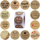 500 шт.рулон, декоративные наклейки из крафт-бумаги