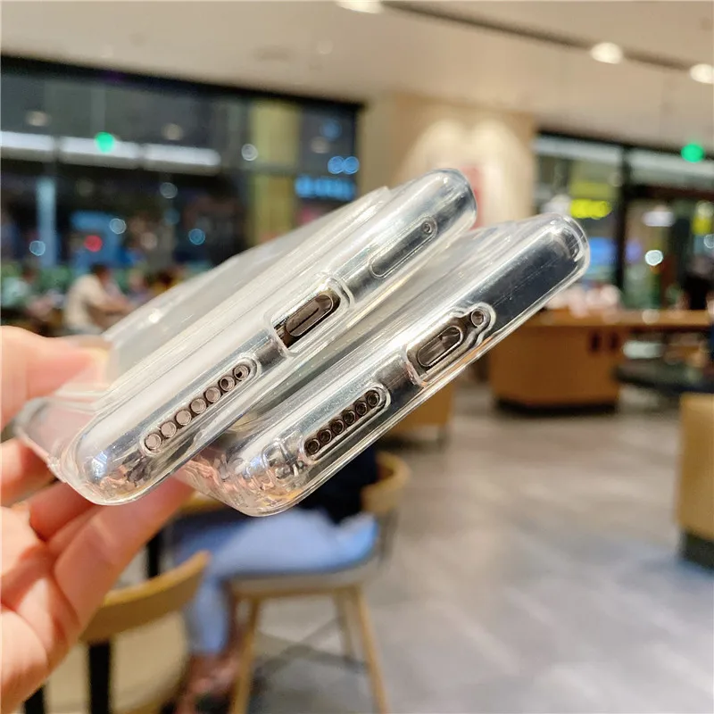 Card Holder Case For Samsung Galaxy S21 S20 Note20 Ultra S10 Plus A72 A52 A42 A32 A70 A71 A51 Back Covers Transparent TPU Shell