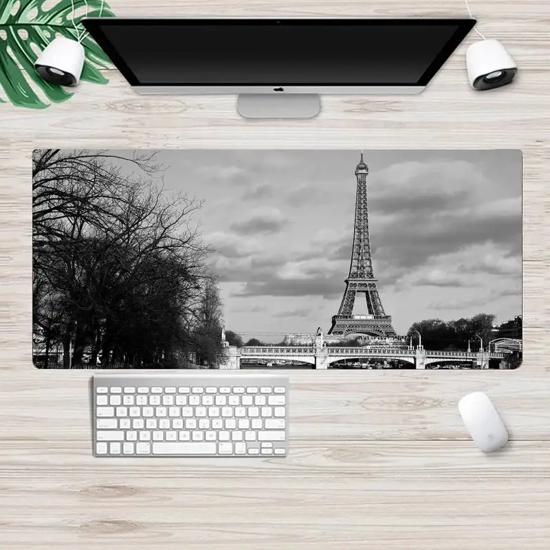 

Eiffel Tower Unique Desktop Pad Game Mousepad Animation XL Large Gamer Soft Keyboard PC Desk Mat Takuo Computer Tablet Mousepads