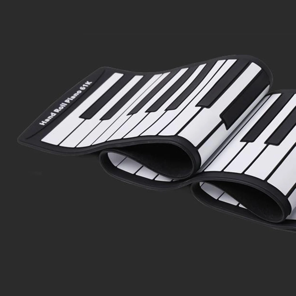 

61 Keys Roll up Electronic Piano Keyboard Silicone Flexible for Professional Beginners Kids Adults
