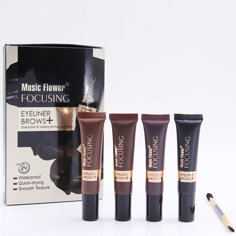 

NEW Music Flower Brand Waterproof Eyeliner Cream Makeup Gel Eye Liner With Brush 24 Hours Long-lasting For Women