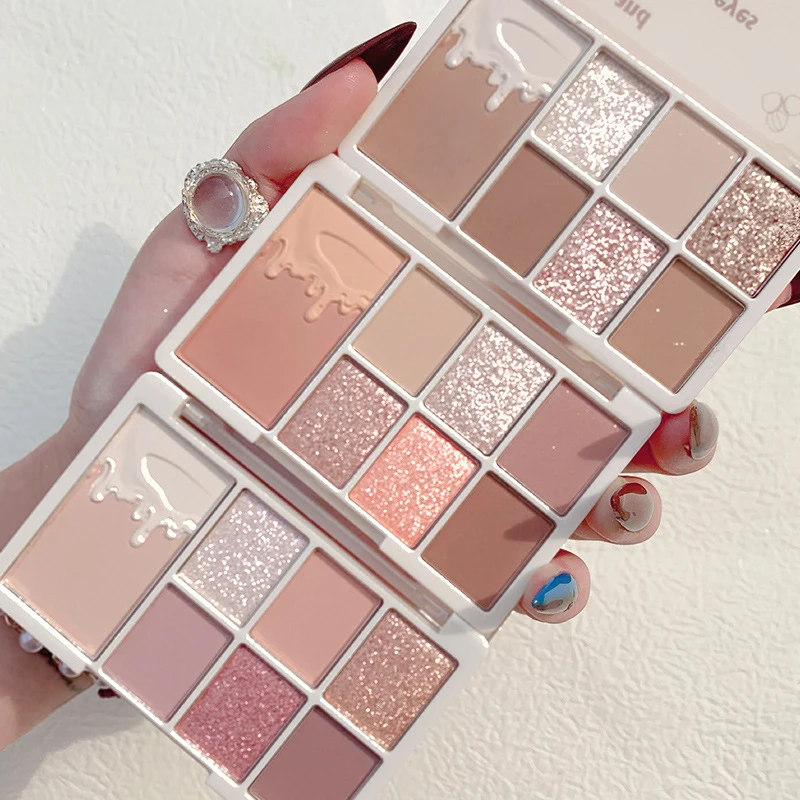 

7 Color Eyeshadow Palette Makeup Glitter Long Lasting Blush Cosmetics for Women Girls SANA889