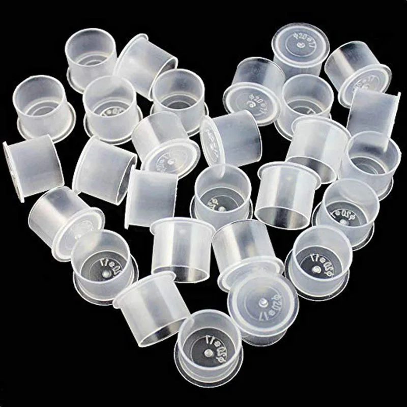 

Professional 14*12mm Tattoo Ink Cups Caps White Plastic Disposable Tattoo Pigment Ink Cups Caps With Base Free Shipping