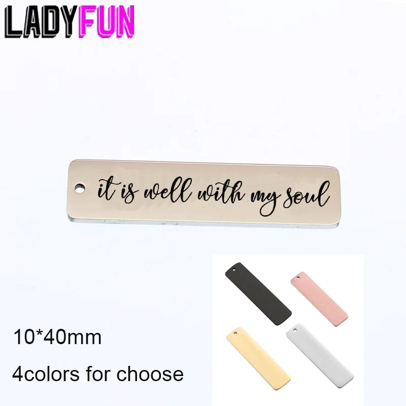 

Прямоугольный кулон с надписью «My Soul» из нержавеющей стали