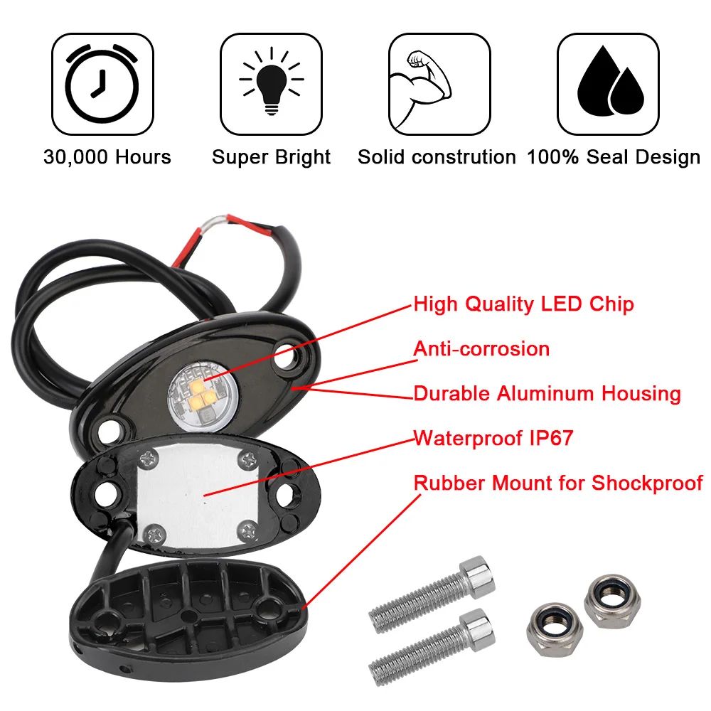 4 стручки светодиодные рок огни неоновые автомобильные грузовые лодки