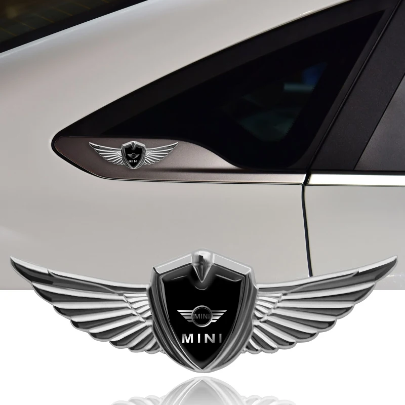 

1pc Car Badge Metal Wings Body Decoration Sticker Car Goods For BMW Mini Cooper F54 F55 F56 R56 R60 S ONE Roadster Clubman Coupe
