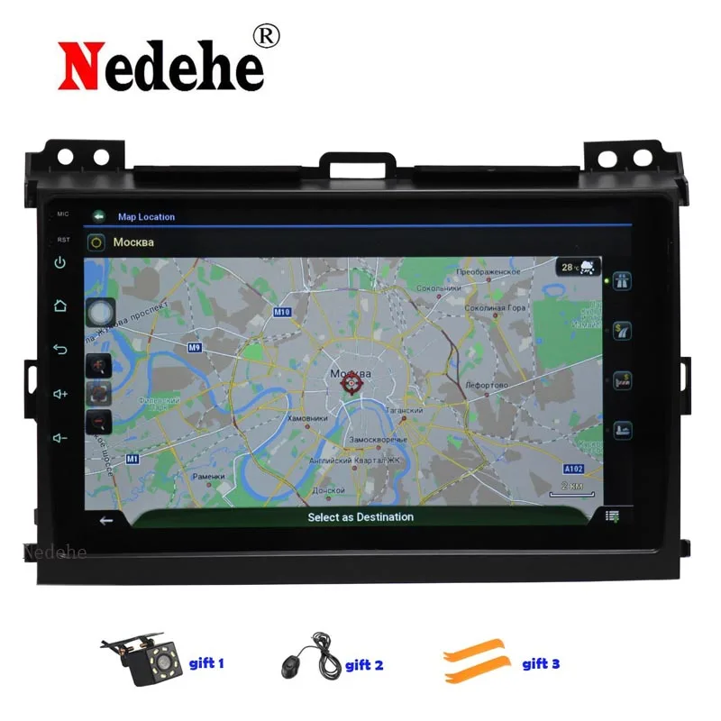 Nedehe 9 дюймов Octa Core 4G + 64G Android 10 0 автомобильный DVD плеер для Toyota Prado 120 Land Cruiser 2004 2009
