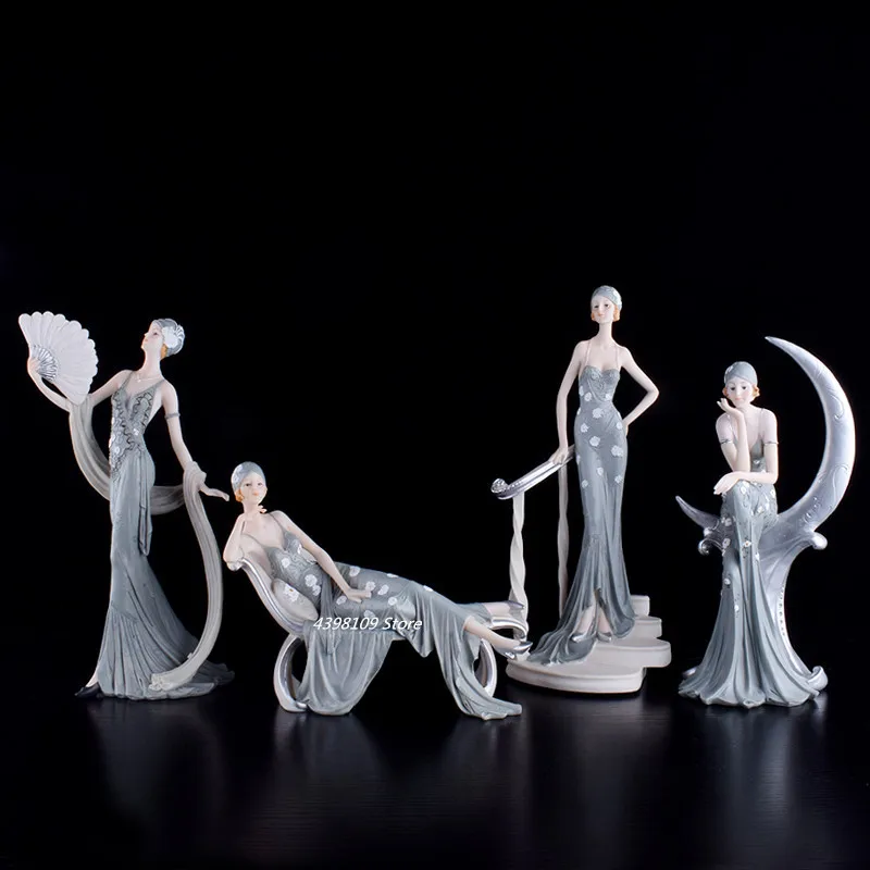 

Scandinavian style resin cute girl sculpture decoration modern family living room table sculpture home furnishings crafts