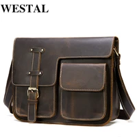 westal bag for mans genuine leather mens shoulder bag male crazy horse vintage crossbody bags for men messenger bag leather