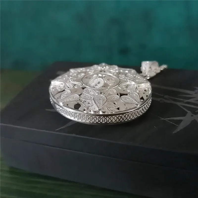 Женское ожерелье из серебра 999 пробы с бабочкой|Подвески| |