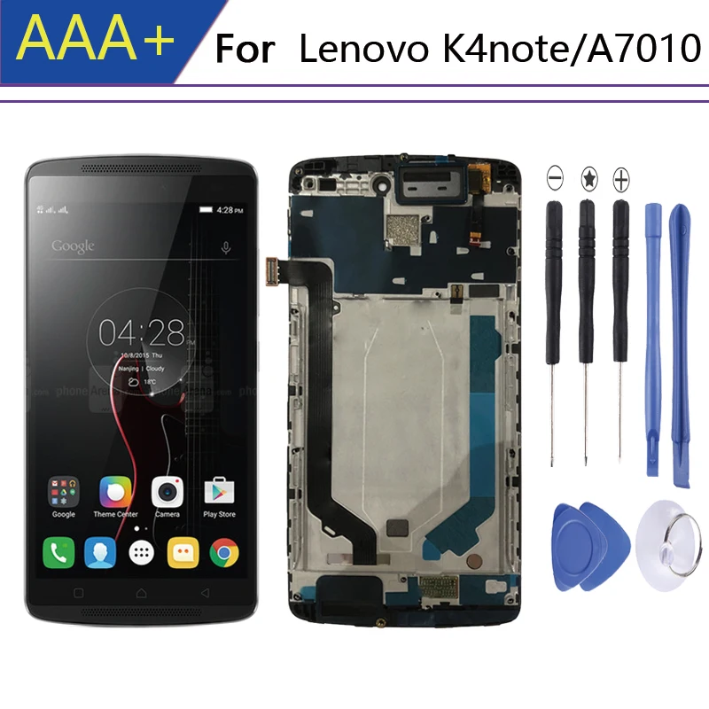 Для 5 дюймов pantalla Lenovo K4 note дисплей ЖК с рамкой A7010 в мобильный телефон LCDs сенсорный