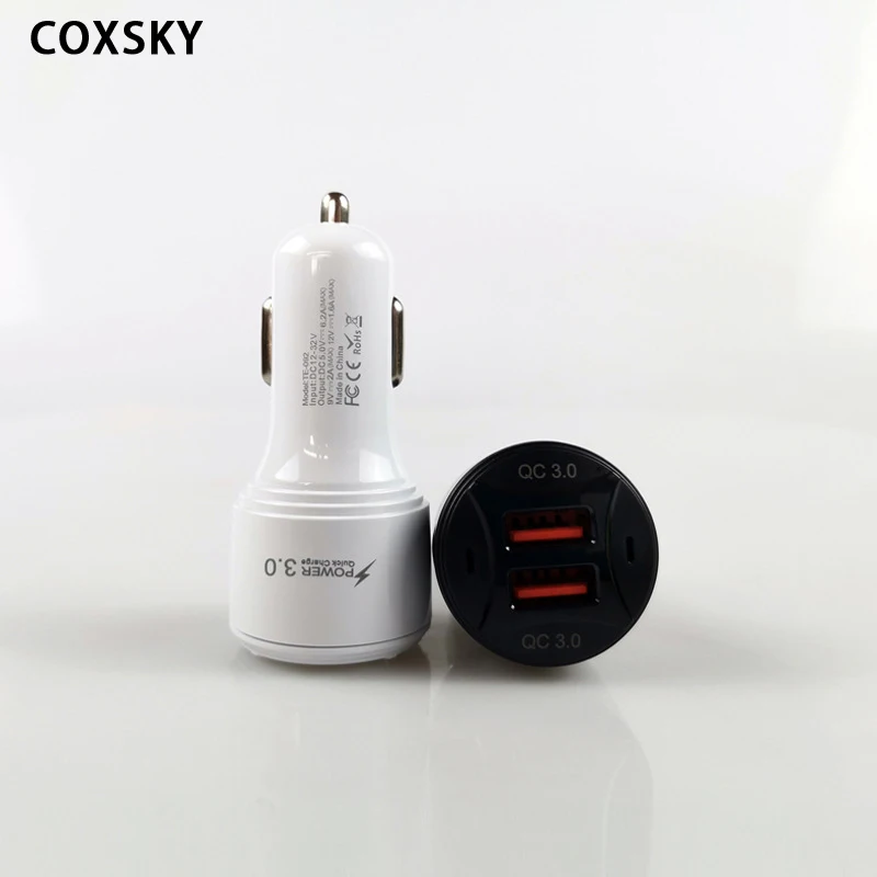 Автомобильный адаптер быстрой двойной QC Qualcomm 3 0 с usb портом для iPhone XR/Xs/Max/X/8/7/Plus Galaxy