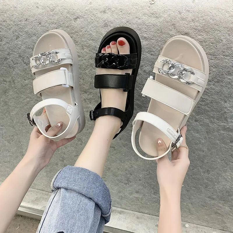 

Comfort Shoes for Women Female Sandal Anti-Skid Clogs Wedge Med Clear Heels 2021 Summer Girls Fashion Platform New Medium Flat G
