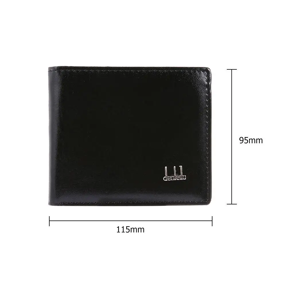 

New Fashion Men Short Wallets Thin Business Daily Shopping PU Coin Purse Flap Money Bags Cross Square Black Vintage Simple Bags