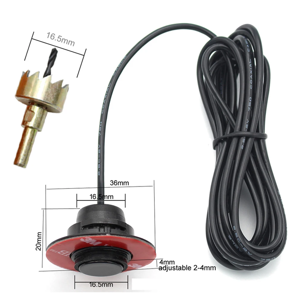 flat sensors adjustable depth 16mm car parking sensor assistance backup radar buzzer system for rear front bumper original 13mm free global shipping