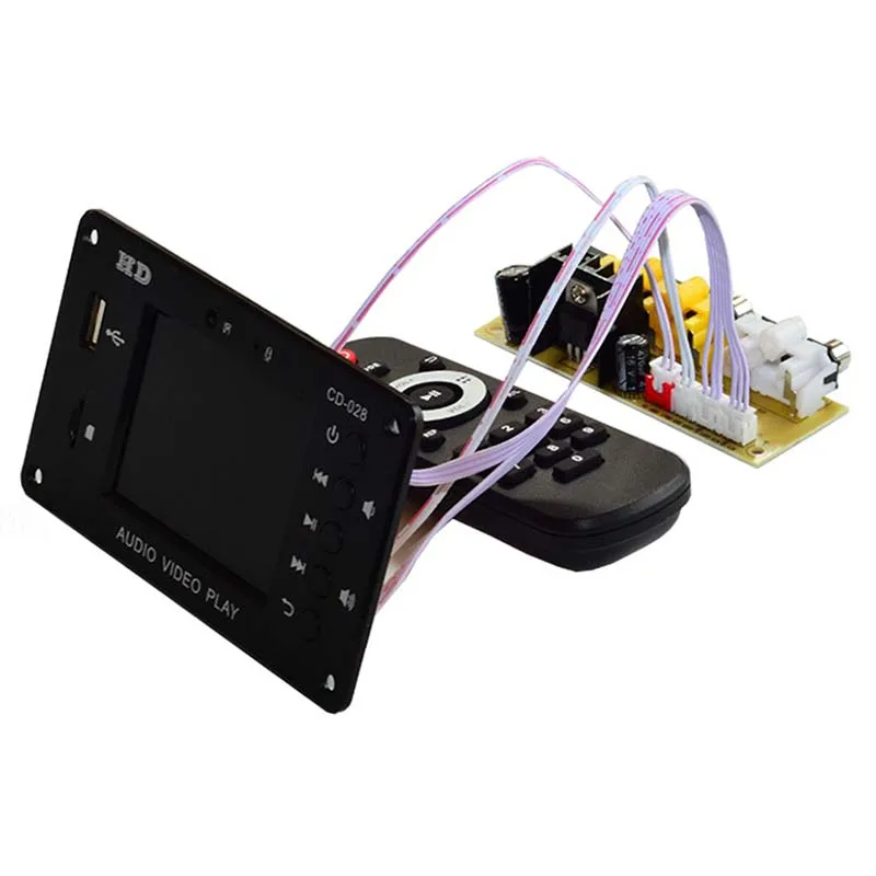 

MP3 декодер плеер, Bluetooth 5,0, 2,8 дюйма, HD, 7-24 В, модуль декодирования мультимедийного видео AUx, USB, TF-карты, «сделай сам», усилители звука
