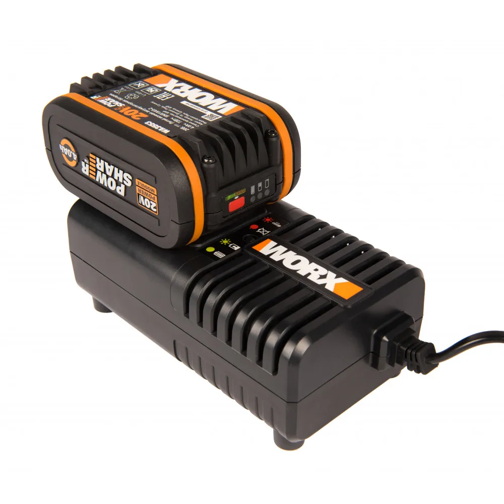 Комплект WORX WA3604: аккумулятор 4А*ч 20В и зарядное устройство 2А